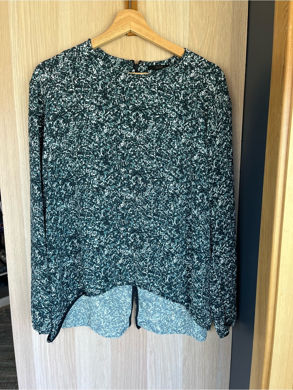 COS Green Speckle Crewneck Pullover